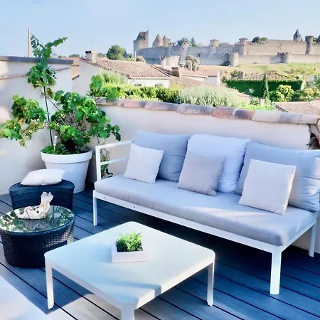 La Maison Blanche 5*, Piscine & Vue Cite Medievale * 卡尔卡松